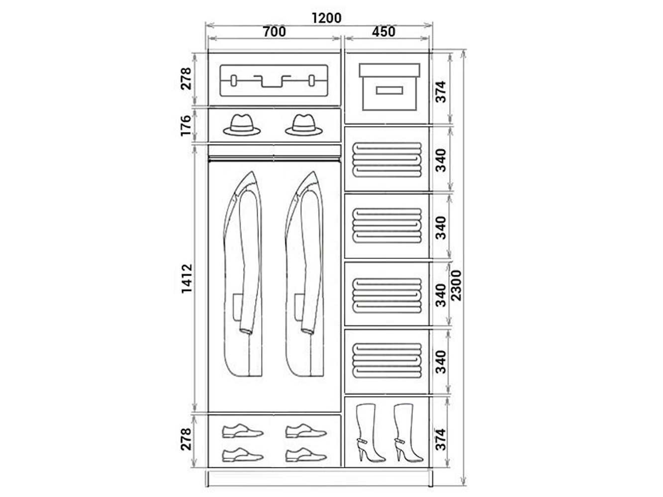 шк2312с2 Шкаф купе шк2312с2