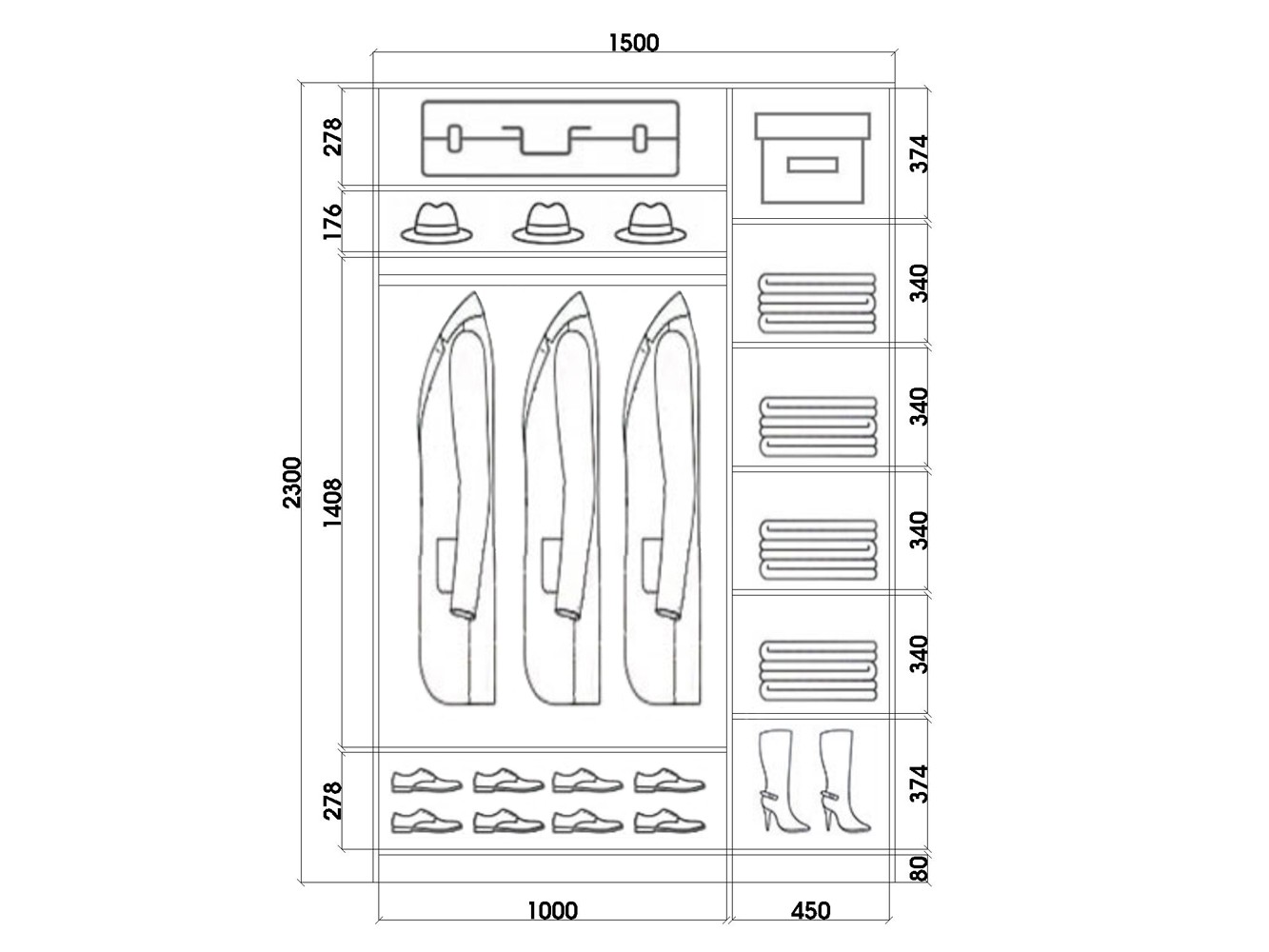шк2315с Шкаф купе шк2315с